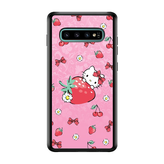 Hello Kitty Giant Red Strawberry Samsung Galaxy S10 Case