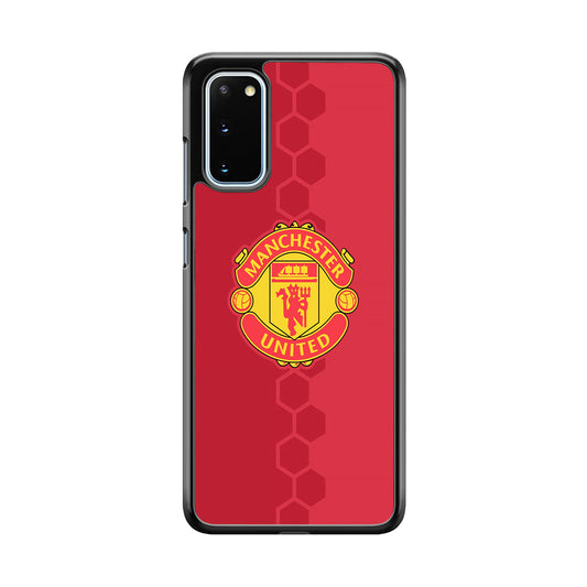 Man. United Red Hexagon and Emblem Samsung Galaxy S20 Case