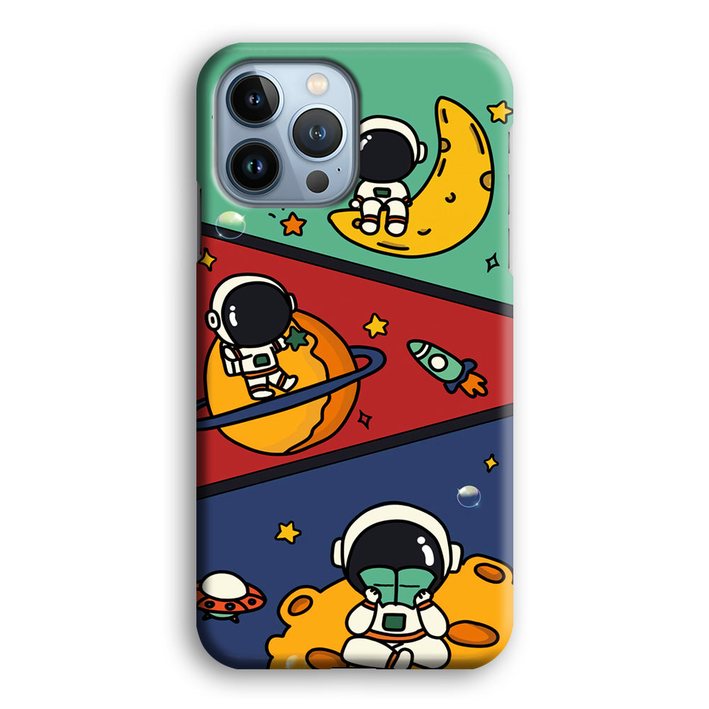 Cute Astronaut Playing Ground iPhone 13 Pro Max Case