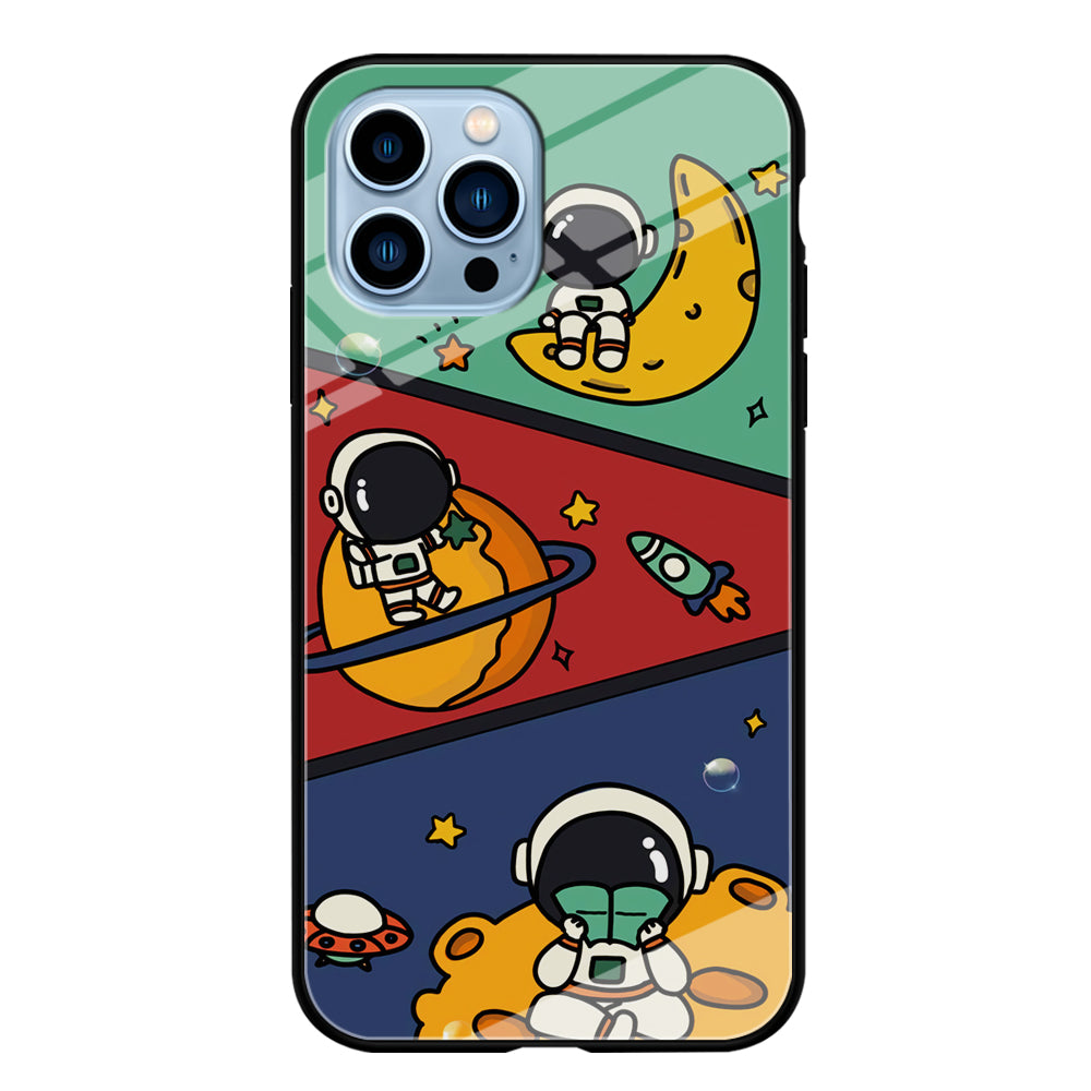 Cute Astronaut Playing Ground iPhone 13 Pro Max Case