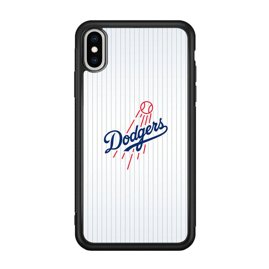 LA Dodgers Emblem on Jersey iPhone X Case