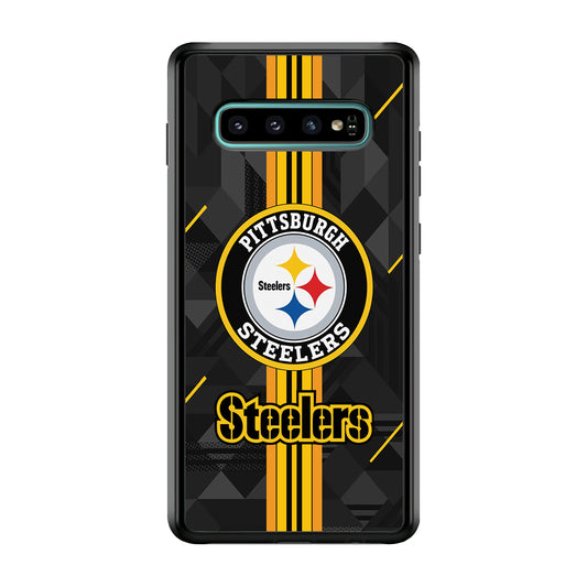Pittsburgh Steelers Black Shapes Samsung Galaxy S10 Plus Case