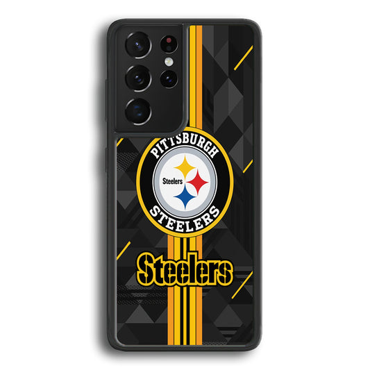 Pittsburgh Steelers Black Shapes Samsung Galaxy S21 Ultra Case
